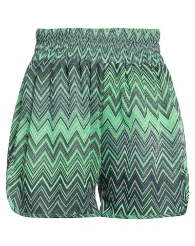 Changit Woman Shorts & Bermuda Shorts Green Size 8 Polyester, Viscose, Polyamide, Elastane