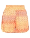 Changit Woman Shorts & Bermuda Shorts Orange Size 8 Polyester, Viscose, Polyamide, Elastane