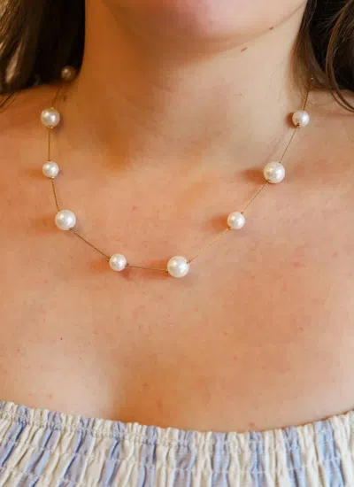 Chansuttpearls Avery Pearl Necklace In White In Silver