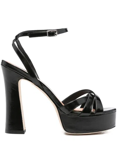 Chantal 130mm Leather Platform Sandals In Animal Print