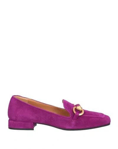 Chantal 1962 Woman Loafers Mauve Size 6.5 Leather In Purple