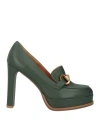 Chantal 1962 Woman Loafers Sage Green Size 8 Leather In Green