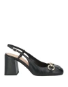 Chantal 1962 Woman Pumps Black Size 10 Leather In Black