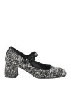 Chantal 1962 Woman Pumps Black Size 7.5 Textile Fibers
