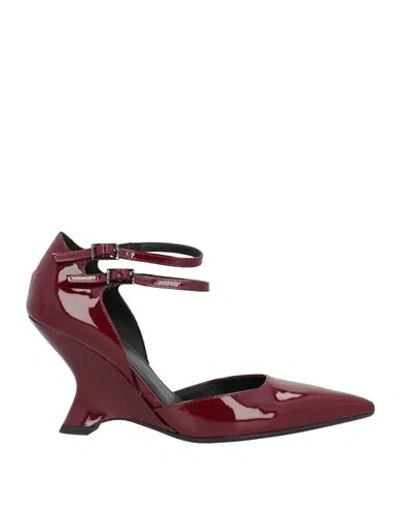 Chantal 1962 Woman Pumps Burgundy Size 7.5 Leather In Red