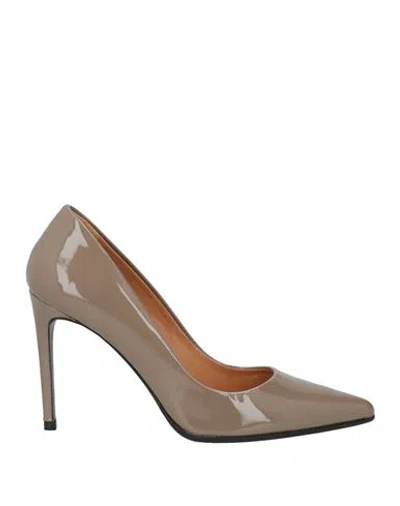 Chantal 1962 Woman Pumps Khaki Size 6 Leather