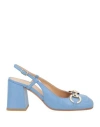 Chantal 1962 Woman Pumps Light Blue Size 6 Leather