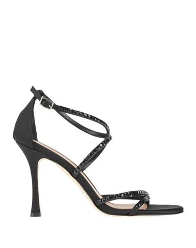 Chantal 1962 Woman Sandals Black Size 6.5 Textile Fibers