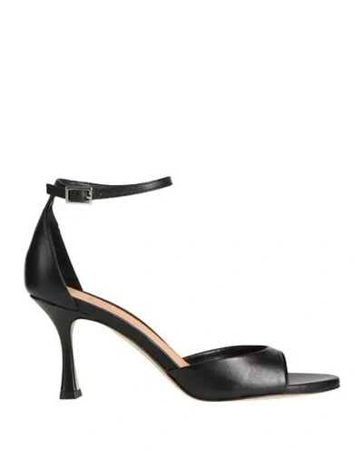 Chantal 1962 Woman Sandals Black Size 8 Leather