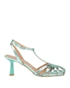 Chantal 1962 Woman Sandals Light Green Size 10 Soft Leather