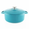 Chantal 3 Qt Round Cast Iron Dutch Oven In Blue