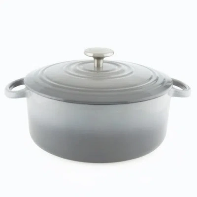 Chantal 3 Qt Round Cast Iron Dutch Oven In Gray