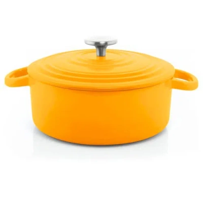 Chantal 3 Qt Round Cast Iron Dutch Oven In Yellow