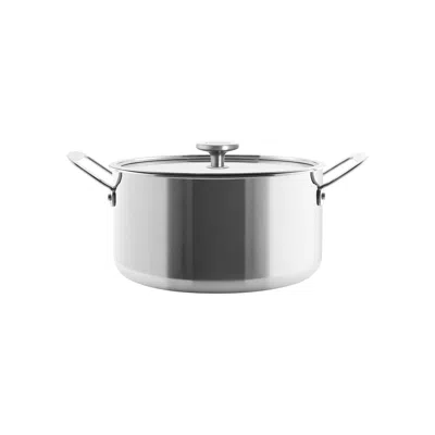 Chantal 3.clad 7 Qt. Stock Pot W/ Glass Lid In Gray