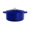 Chantal 5.6 Qt Round Cast Iron Dutch Oven In Blue
