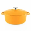 Chantal 5.6 Qt Round Cast Iron Dutch Oven In Yellow