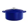 Chantal 7 Qt Round Cast Iron Dutch Oven In Blue