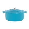 Chantal 7 Qt Round Cast Iron Dutch Oven In Blue