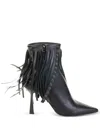 Chantal 90mm Fringed-detail Leather Ankle Boots In Black