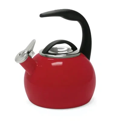Chantal Anniversary 2 Qt. Enamel On Steel Stovetop Tea Kettle In Chili Red