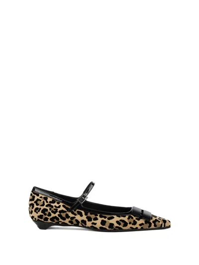 Chantal Ballerina Spotted Suede With Strap And Heel.