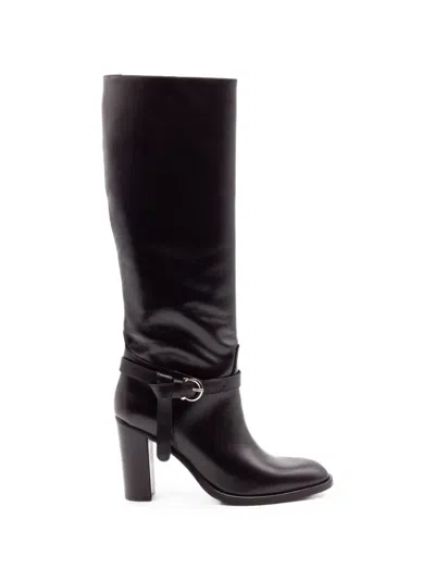 Chantal Buckled Knee-high Boots In Animal Print