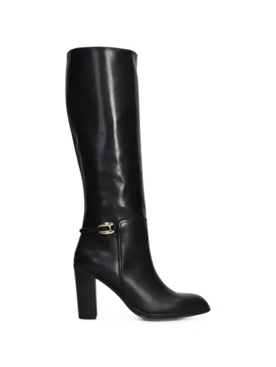 Chantal Buckle-detail Knee-high Boots In Black