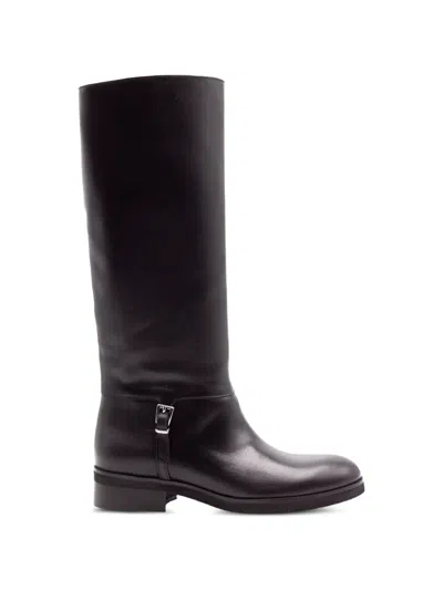 Chantal Buckle-detail Knee-high Boots In Black