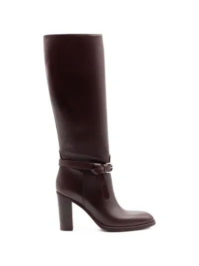 Chantal Buckle-strap Knee-high Boots In Multi