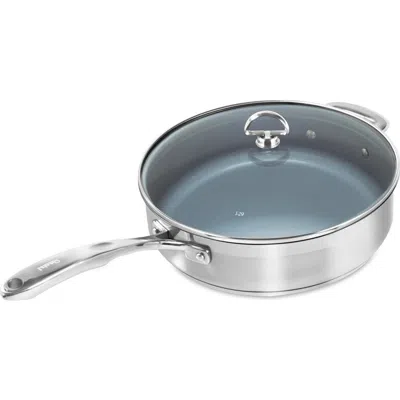CHANTAL CHANTAL INDUCTION 21 SAUTE PAN W/ CERAMIC COATING & GLASS LID, 5 QUART