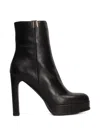 Chantal Platform Leather Ankle Boots In Black