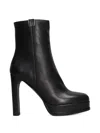 Chantal Platform Leather Boots In Black
