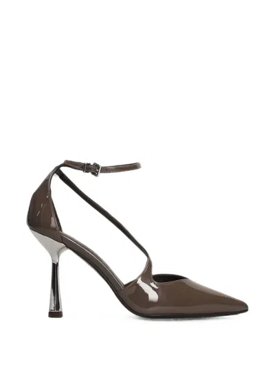 Chantal Pointed-toe Buckled Pumps In Brown