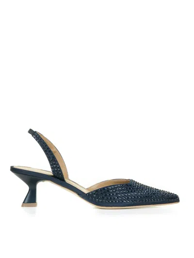 Chantal Satin Slingback Pumps In Blue