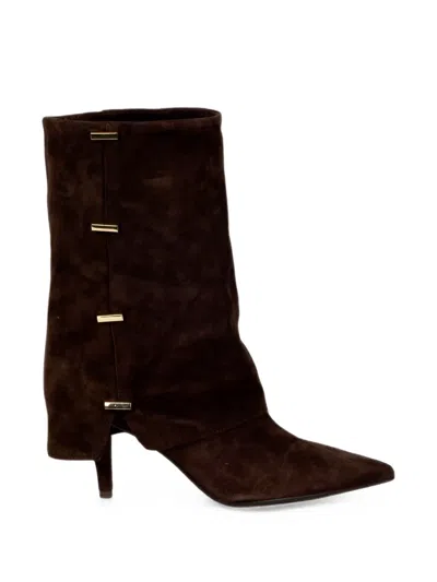 Chantal Suede Pointed-toe Boots In Brown