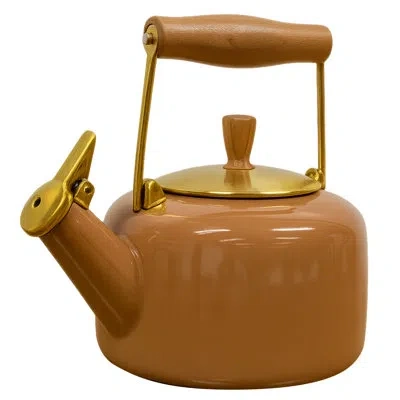 Chantal Sven 1.8 Qt. Enamel On Steel Stovetop Tea Kettle In Café Mocha
