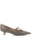 Chantal T-strap Heel Pumps In Brown