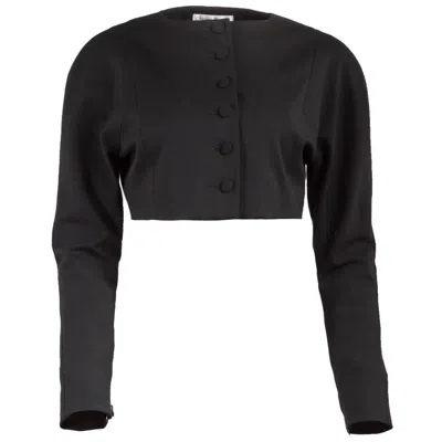 Pre-owned Chantal Thomass 1980's  Cropped Black Button-up Jacket