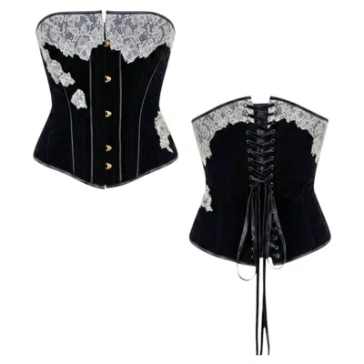 Pre-owned Chantal Thomass 1990s  Black & White Lace Corset Bustier