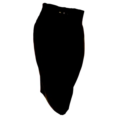 Pre-owned Chantal Thomass High-waisted Belted Pencil Skirt In Black
