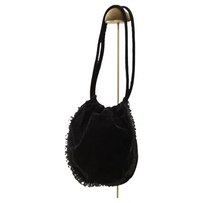 Pre-owned Chantal Thomass Velvet Round Shoulder Bag In Black
