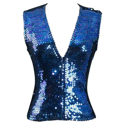 Pre-owned Chantal Thomass Vest With Blue Sequins