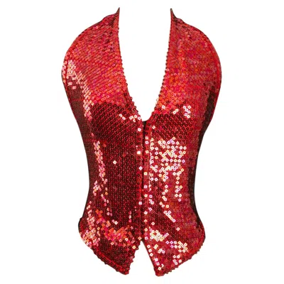 Pre-owned Chantal Thomass Vest With Red Sequins