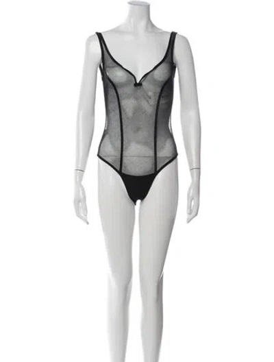 Pre-owned Chantal Thomass Vintage 1990's Bodysuit In Black
