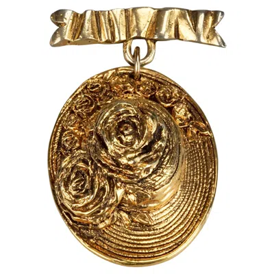 Pre-owned Chantal Thomass Vintage  Flower Hat Dangling Brooch In Multi