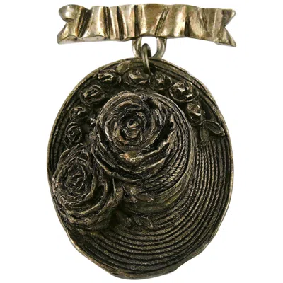 Pre-owned Chantal Thomass Vintage Hat Dangle Brooch In Black