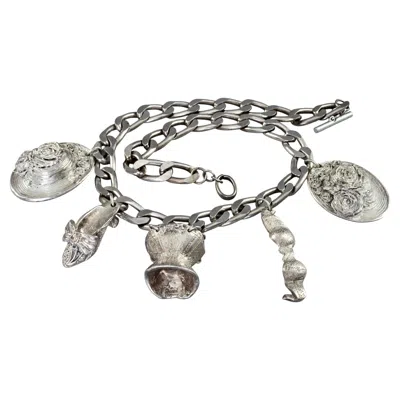 Pre-owned Chantal Thomass Vintage Massive  Iconic Hat Shoe Lingerie Corset Charms Necklace In Multi