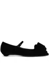Shop Chantal Velvet Ballet Flats In Black