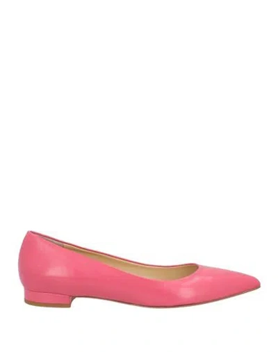 Chantal Woman Ballet Flats Fuchsia Size 6.5 Leather In Pink