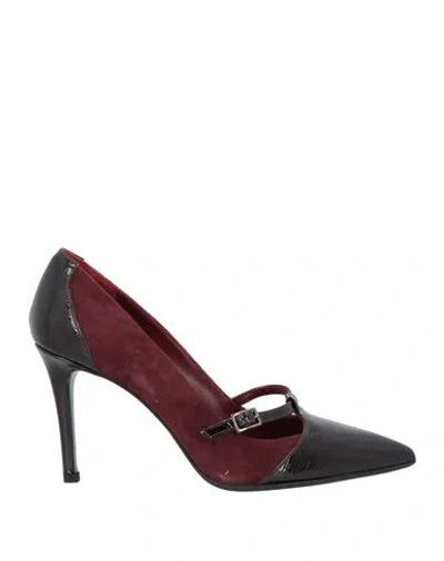 Chantal Woman Pumps Burgundy Size 7 Leather In Multi